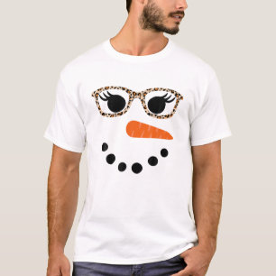 Snögubbe för kvinnor Leopard Eyelash Glass Jesus T Shirt