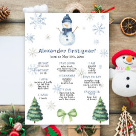 Snögubbe första födelsedag Milestone Birthday Poster