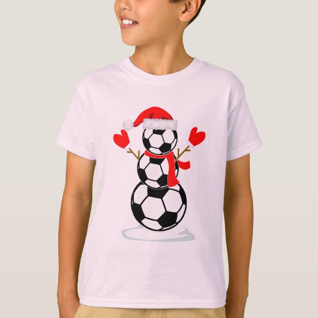 Snögubbe-fotboll T-Shirt Funny julklapp Shirt (Framsida)