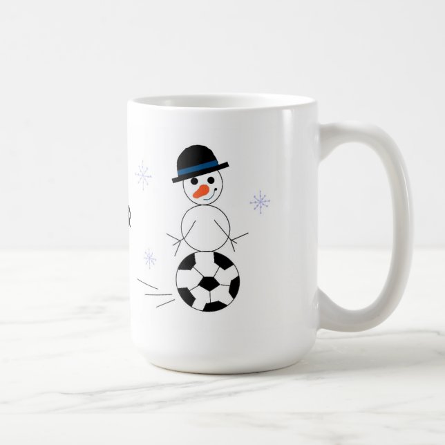 Snögubbe fotbollsspelare kaffemugg (Höger)