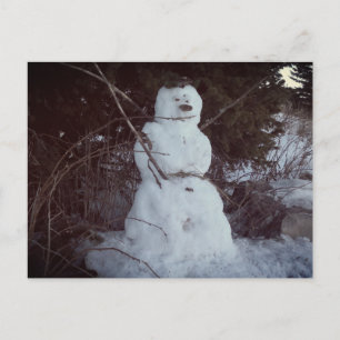 Snögubbe-fotovykort Vykort