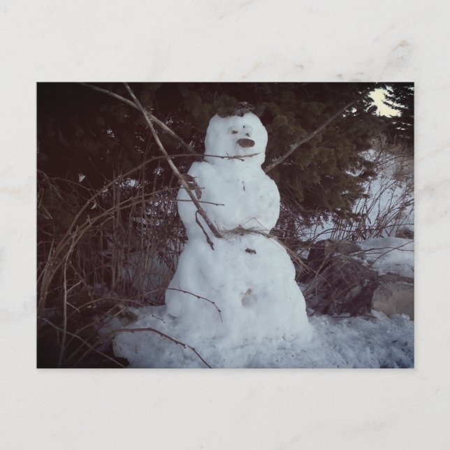 Snögubbe-fotovykort Vykort (Framsida)