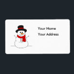 Snögubbe Fraktsedel<br><div class="desc">En snögubbe som bär top hat och röd sjalj.</div>