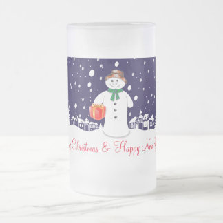 Snögubbe Frostat Ölglas