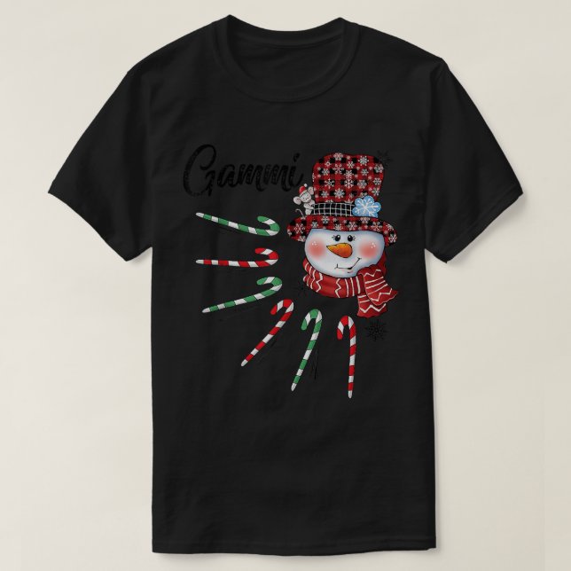 Snögubbe Gammi Candy cane Red Play-julklappar T Shirt (Design framsida)