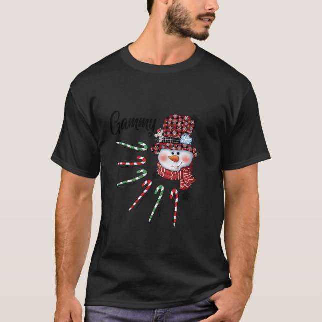 Snögubbe Gammy Candy cane Red Play-julklappar T Shirt (Framsida)