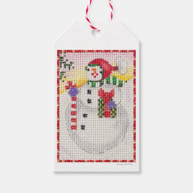 Snögubbe-gåva Presentetikett (Framsidan)