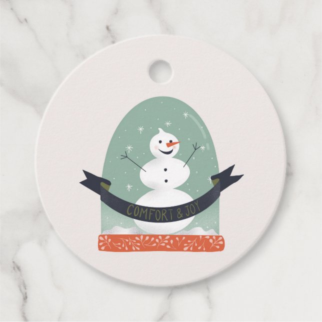 Snögubbe Gåvor Etiketter (Framsida)