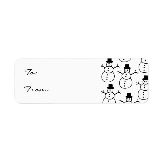 Snögubbe Gift Märkre-etikett Returadress Etikett (Framsidan)