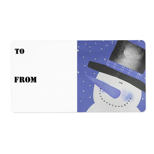 Snögubbe Gift Märkres - Blue Fraktsedel (Framsidan)