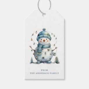 Snögubbe Gift Märkres Presentetikett