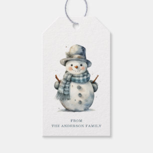 Snögubbe Gift Märkres Presentetikett