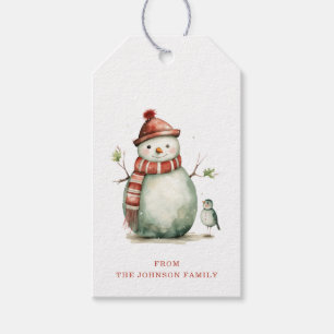 Snögubbe Gift Märkres Presentetikett