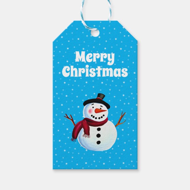 Snögubbe Gift Märkres Presentetikett (Framsidan)