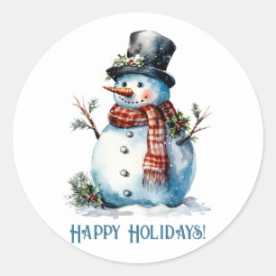 Snögubbe Gift Sticker Runt Klistermärke