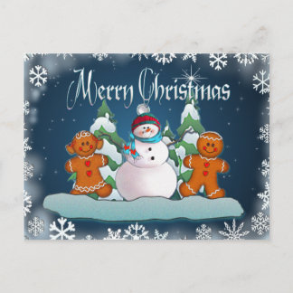 SNÖGUBBE & GINGERBREAD KIDS by SHARON SHARPE Vykort