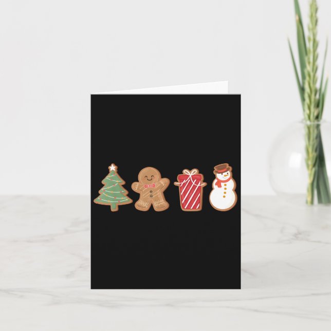 Snögubbe Gingerbröd God jul Julafton Träd Fami Kort (Framsida)