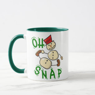 Snögubbe gingersnap-cookie, luschristmas helgdag mugg