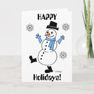 Snögubbe "GLAD HELG"-kort Helgkort