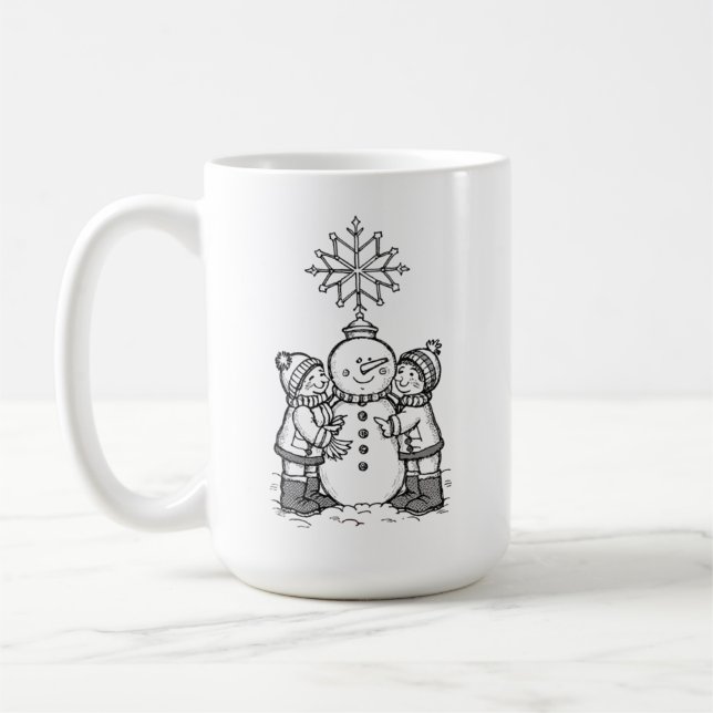 Snögubbe glädje kaffemugg (Vänster)