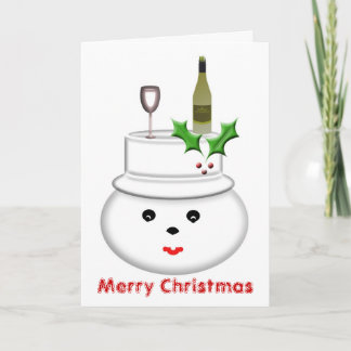 Snögubbe God jul Card Helgkort