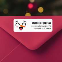 Snögubbe God jul Cute Smiling Ansikte Winter