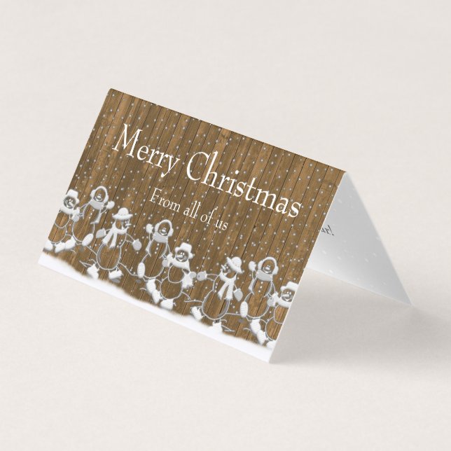 Snögubbe God jul från alla amerikanska anpassnings Kort (Framsida)