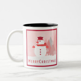 Snögubbe God jul-kort Två-Tonad Mugg