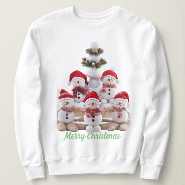 Snögubbe God jul Sweater, Hoodie 2023 T Shirt (Design framsida)