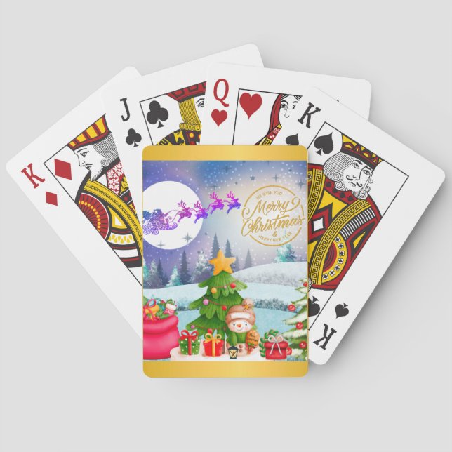 Snögubbe God jul Träd Gift & Gott nytt år Casinokort (Baksidan)