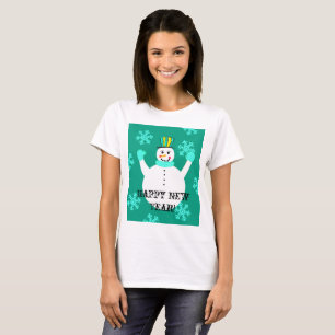 Snögubbe Gott nytt år Kvinnors T-Shirt
