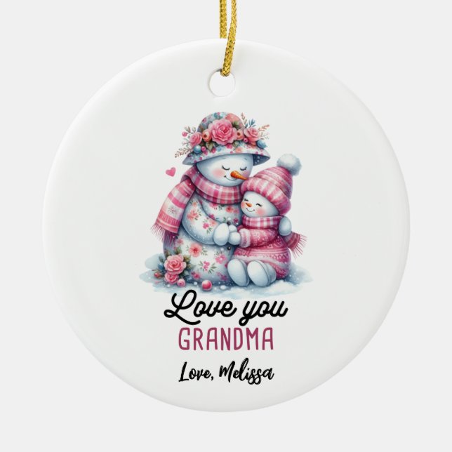 Snögubbe Grandma Ornament (Framsidan)