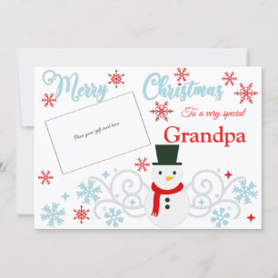 Snögubbe Grandpa Gift Card Holder Kort