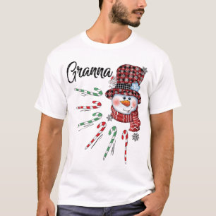 Snögubbe Granna Candy cane Red Play-jul T Shirt