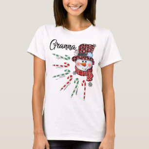 Snögubbe Granna Candy cane Red Play-jul T Shirt