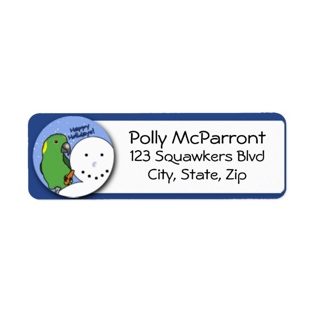 Snögubbe Gult Naped Amazon Returadress Etikett (Framsidan)