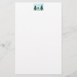 Snögubbe Hälsning Brevpapper