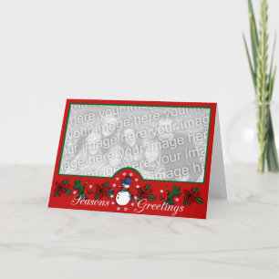 Snögubbe Hälsning Helgkort