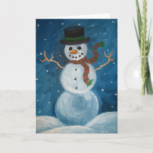 Snögubbe hälsningskort helgkort