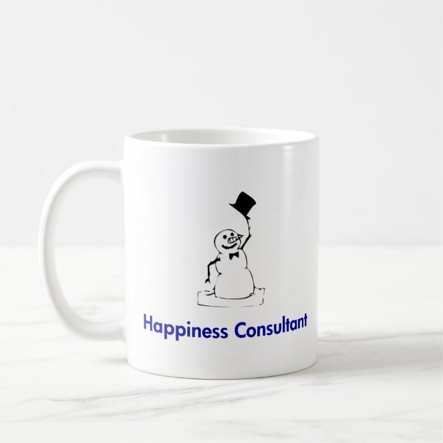 Snögubbe Happiness Consultant Kaffemugg (Vänster)