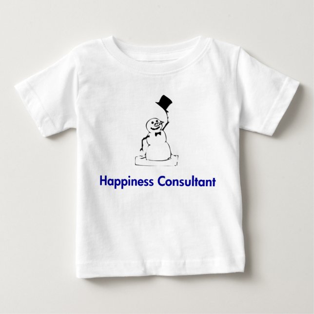 Snögubbe Happiness Consultant T-shirt (Framsida)
