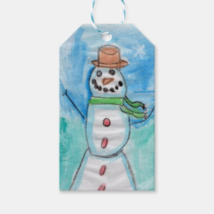 Snögubbe Happiness - Kids Art of CHOC Presentetikett