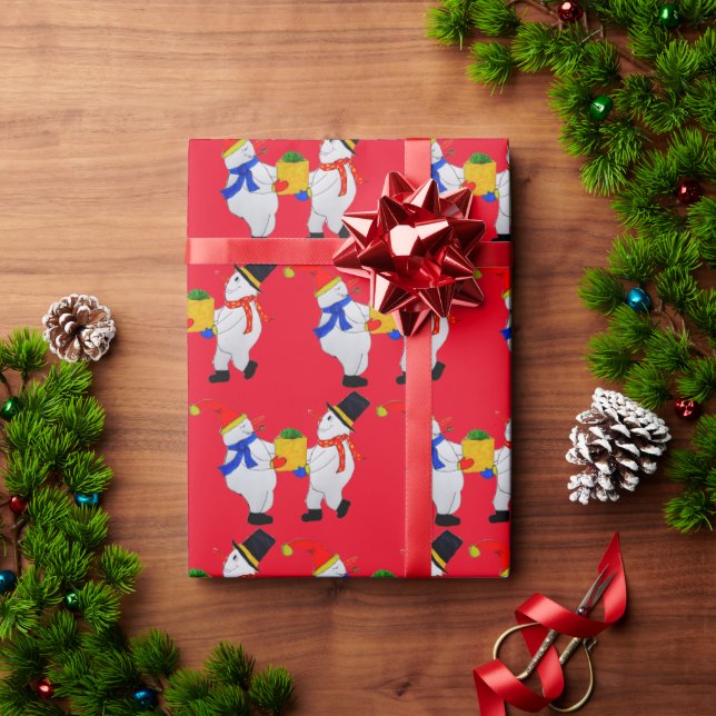SNÖGUBBE HÄR ÄR DIN PAPPRA KRISTMAS GIFT WRAPPING PRESENTPAPPER (Julgåva)