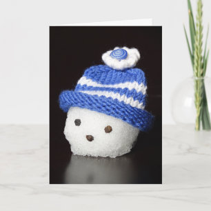 Snögubbe Head i Blue Hat Helgkort