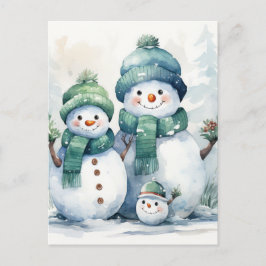 Snögubbe Helg Vykort