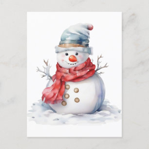 Snögubbe Helg Vykort