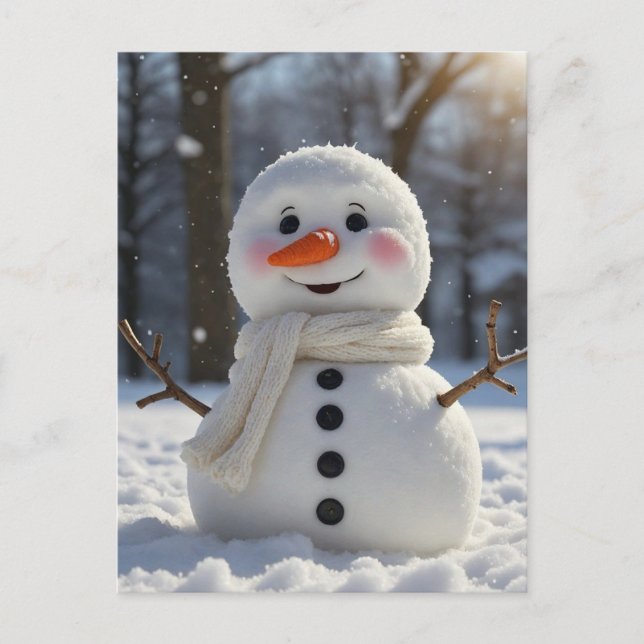 Snögubbe Helg Vykort (Framsida)