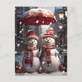 Snögubbe Helg Vykort