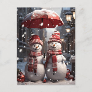 Snögubbe Helg Vykort