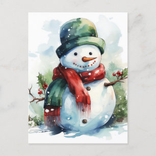 Snögubbe Helg Vykort